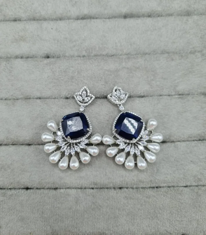 Crystal Bloom Statement Earrings - Zaariyah Premium Collection